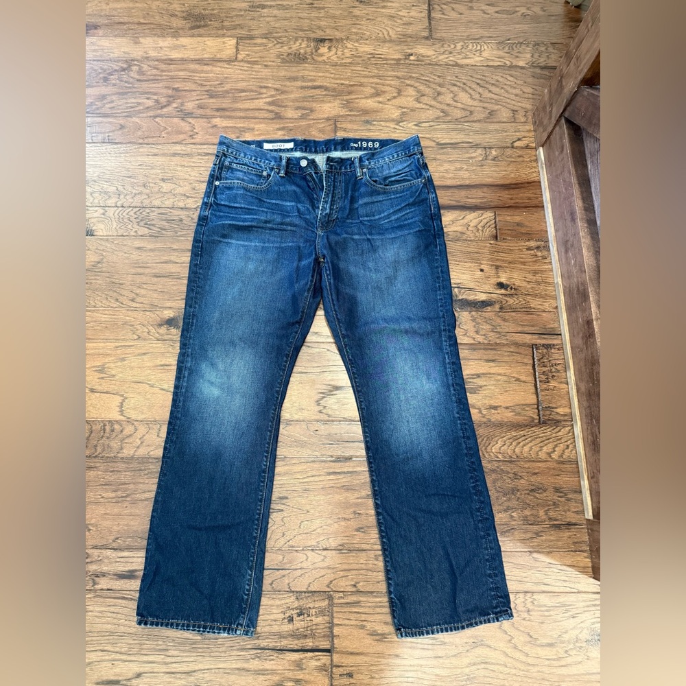 GAP Men's Dark Blue Bootcut Jeans